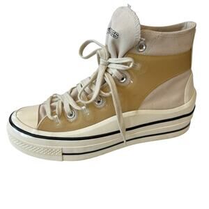 Converse x Kim Jones Sneakers Cream Black High Top Canvas Shoes Men's 6 Womens 8